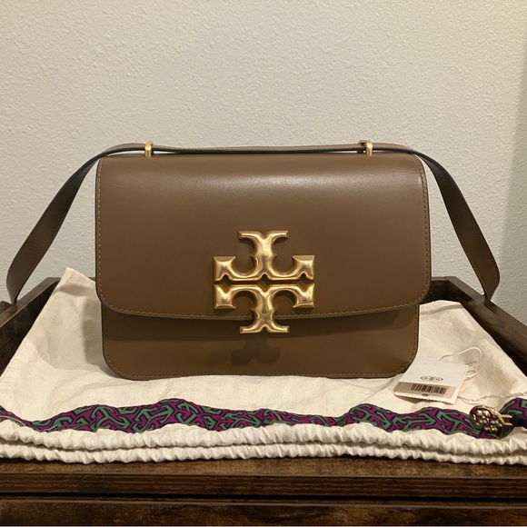 Tory Burch Eleanor Convertible Shoulder Bag in Moose with Receipt - Picture 1 of 12